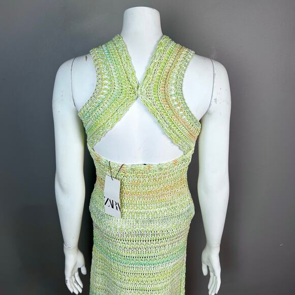 Zara Crochet Dress size small NWT Maxi rainbow Multicolored blogger favorite - Picture 12 of 16